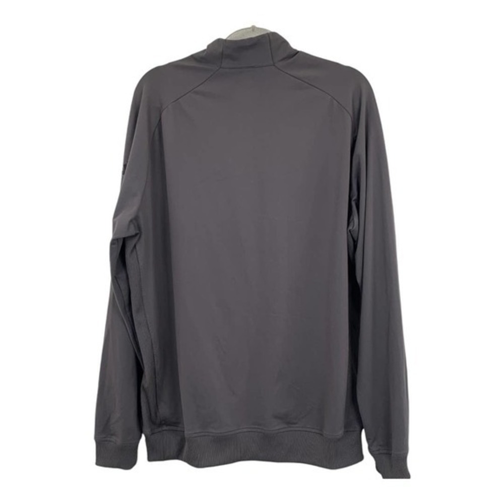 Adidas Mens Quarter Zip Pullover Long Sleeve Golf Athletic Shirt Dark Gray - Picture 4 of 4